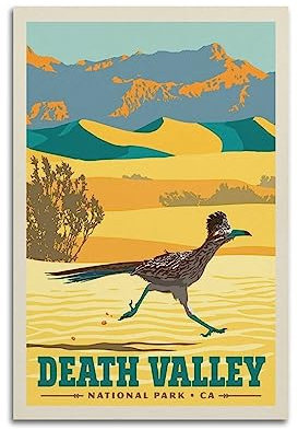 KAIMI Vintage-Reiseposter Roadrunner Poster, dekoratives Gemälde, Leinwand, Wandposter und Kunstbild, modernes Familien-Schlafzimmer, Dekoration, Poster, 20 x 30 cm