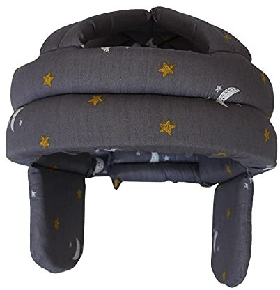 Kyowoll Anti-Fall-Kopfschutzhelm, älterer Hut Gesundheitsschutz Atmungsaktive Anti-Shock-Kappe Anti-Fall-Kopf-Schwammsicherheit, Verstellbarer Kopfschutz-Hut mit Klettverschluss (Dunkelgrau)