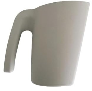 Jarra medidora, detectable, plana, escalable, 1 litro, color blanco