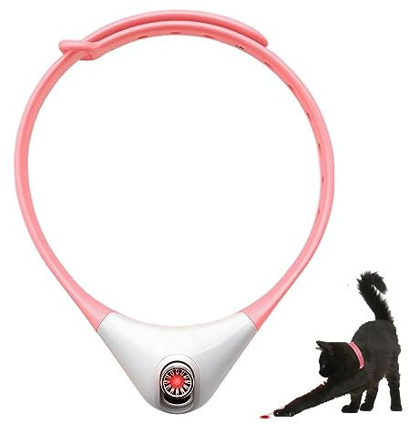 QGUQSSL Katzenspielzeug Laserpointer Halsband, Laserpointer Katze Interaktives, Interaktives Katzenspielzeug Tragbares Automatisches Katzenspielzeug (PINK)