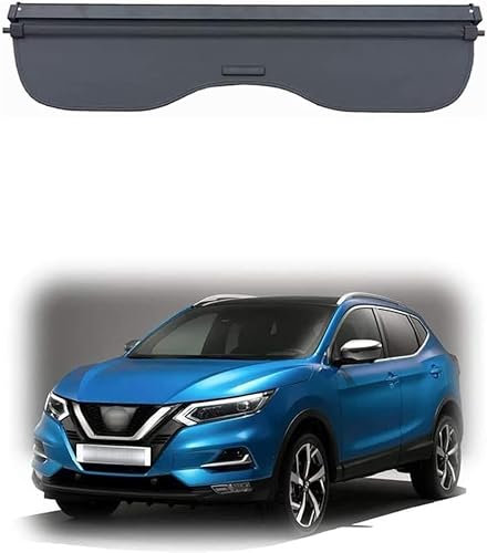 PURX Auto Laderaumabdeckung für Nissan Qashqai J11 2017-2020,Auto Kofferraum Einziehbare Cargo Cover Kofferraum Abdeckung Ablagen