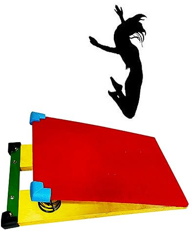 Turn-Sprungbrett für Teenager, S-förmiges Sprungbrett mit eingebauter Feder, schweres Sprungbrett und Flip-Leichtathletik-Hilfsbrett, geeignet für Schulen und Sport (neun Federn, 60 x 120 x 21 cm