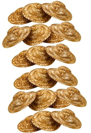 STOBOK 20 STK Schmuckzubehör zum Selbermachen Blumendekor Puppen zubehör puppenzubehör Ornament Spielzeug Hüte Mini-Puppenmütze Strohkappe Hut Bastelbedarf Baby schmücken Hölzern