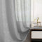 TERLYTEX Durchscheinende Vorhänge in Silber, 228,6 cm Länge, für Wohnzimmer, 2 Schals, Lichtfilterung, Metallic-Silber, für Schlafzimmer, Stangendurchzug, glitzernd, 132 x 228 cm, Silber/Grau