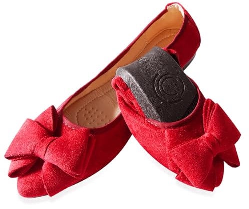 MACHSWON Ballet Flats for Women Comfortable Women's Flats Ballerina Folding Pumps Casual Dress Pointed Toe Black Flats Shoes Women(Red, Size 5)