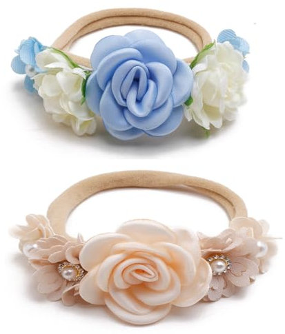 AEIOPRS 2 Stücke Zubehör für Baby Mädchen, Neugeborene, Säuglinge, Kleinkinder und Kinder, Haarbänder