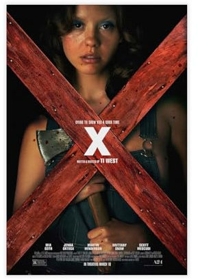 X Gruseliger Horror Mia Goth Jenna Filmposter Leinwand Poster Schlafzimmer Dekor Landschaft Büro Zimmer Dekor Geschenk 30 x 45 cm