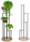 HOMASIS Supporto per Piante in Metallo a 4 Livelli, Porta Vasi da Interno con 4 Vassoi, Espositore da Salotto, Balcone, Plant Stands per Fiori, Decorazioni, Fioriera, 40 x 122,5 cm (Nero e Naturale)
