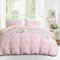Freyamy Tuftée Housse de Couette Style Bohème 140x200+1 Taie d'oreiller 65x65 Rose Broderie à la Main Parure de lit Boho Fille Ado Sets de Housse Couette en Microfibre Unie avec Fermeture Éclair