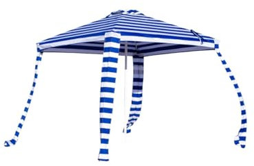 SUN & SURF Grande ombrellone quadrato da spiaggia, 180 x 180 cm, con ventilazione, parete rimovibile, protezione UV 30, tasche e sacchi pesi, picchetti x8 con borsa per il trasporto