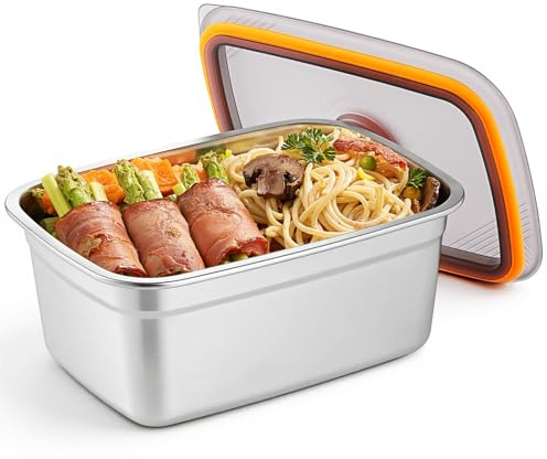 AMZCHEF SUS304 - Fiambrera interior, contenedor hermético de 1,5 L para loncheras con calefacción