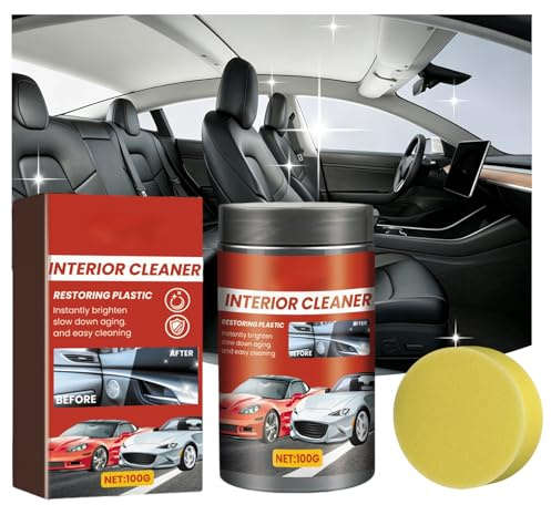Crème Nettoyante Intérieur de Voiture, Pâte de Nettoyage et d’entretien | pour Voiture Intérieurs, Sièges, Cadres de Portes, Tableau de Bord