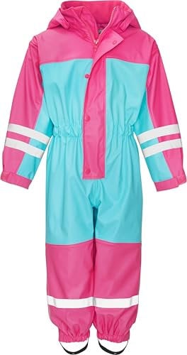 Playshoes Tuta antipioggia con fodera in pile, Abbigliamento antipioggia caldo e impermeabile per fango Unisex - Bambini e ragazzi, tuta turchese, 92