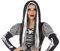 Atosa 39819 Perücke Deko Set, Unisex – Erwachsene, Schwarz / Weiß