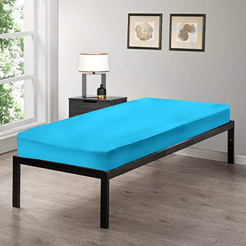 Gilbins Spannbetttuch für Kinderbett, 76,2 x 190,5 cm, aus Baumwolle, perfekt für Stockbetten, Wohnmobile, Gästebetten, Aqau