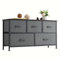 Somdot Chest of Drawers with 5 Drawers, Wide Storage Organiser Fabric Dresser for Living Room TV Stand Bedroom Closet Nursery Bedside Entryway Hallway, Charcoal Grey