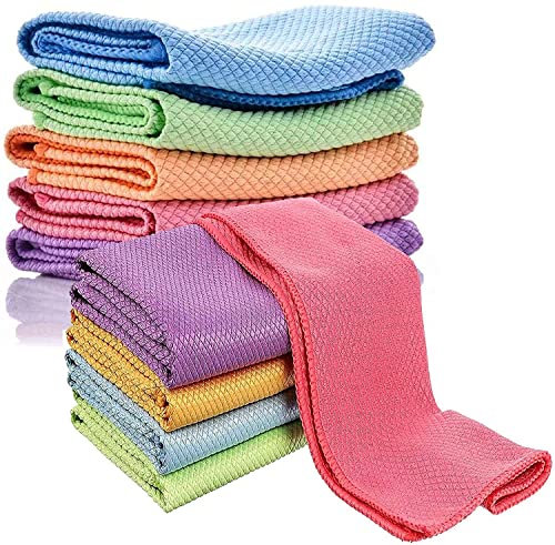 5pk of Fish Scale Microfiber Polishing Cleaning Cloth Absorbent Without Leaving Marks Multifunctional Streak-Free Easy Reusable Lint Free Easy For Kitchen House Car 40x30cm