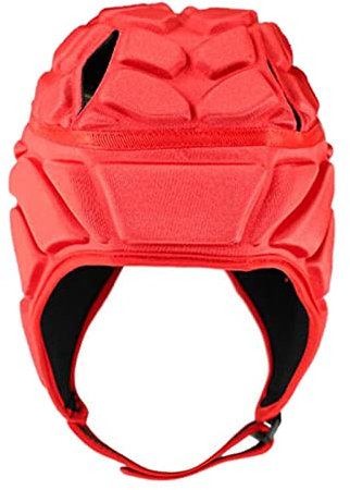 LOVIVER Rugby Helm Kopfbedeckung Scrum Cap Hockey Kopfschutz Schutzhut, Rot L., S bis XL