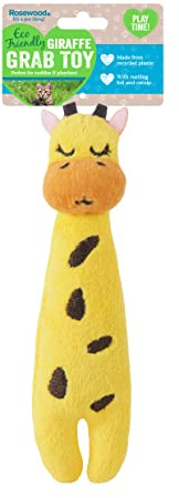 Rosewood Eco-Friendly Giraffe Plush Cat Toy - Grab & Play, Made from Recycled Plastics, Soft & Engaging for Interactive Fun
