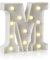 Auraglow LED Alphabet Letter & Number Light Sign Decorations, Lamp for Home Birthday Party Event, Night Lights, Battery Powered Letters And Numbers With Four Hour Timer (M)
