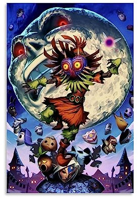 UMCHU Zelda Majora's Mask Poster Dekorative Malerei Leinwand Wandkunst Wohnzimmer Poster Schlafzimmer Malerei,Wandkunst Bilddruck Moderne Familienzimmer Dekor 16x24inch(40x60cm)