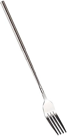 Aramox BBQ Telescópico Extensible Tenedor de Mango Largo - Cubiertos de Acero Inoxidable Para Cena, Fruta, Postre - Divertido Utensilio de Mesa