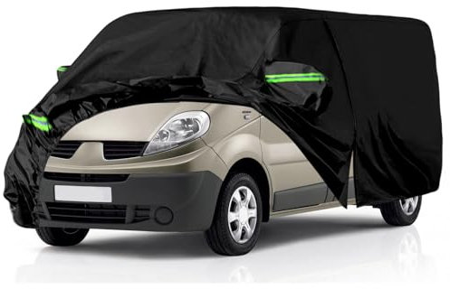 Opaltool Housse de Protection Voiture pour Renault Trafic 2010-2023, Bâche Voiture avec Fermeture à Glissière, Serrure et Bandes Coupe-Vent pour Protection Contre Le Soleil, Neige, Pluie et Poussière