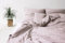 HOP DESIGN Bettwäsche 155x200 Baumwolle Bettwäsche-Sets, Bettbezug 155x200 Schmutziges Rosa - Bettbezüge Sommerbettwäsche, Duvet Cover mit 1 Kissen Bezug 100% Baumwolle Ideal für Allergiker