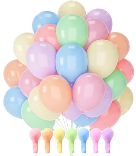 PartyWoo Luftballons Pastell, 50 Stück 12 Zoll Ballons Pastell, Pastell Farben Luftballons für Ballongirlande oder Ballonbogen als Partydeko, Geburtstagsdeko, Hochzeitsdekoration, Babypartydekoration