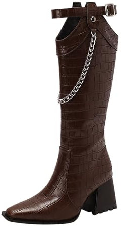 WKAYsIV Stivali Alti Estivi Donna Tacchi Donna Tacchi Alti 20CM Tacco sopra Il Ginocchio Stivali Stile Copertina della Rivista Modello di Stivali Lunghi Stivali Donna Alti Senza Tacco 39 50.99