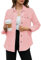 Vetinee Veste en jean pour femme - Grande taille - Stretch - Avec poche, Rose blush, M