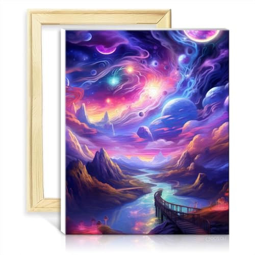 TANGFEIY Malset für Wanddekoration, Ultraviolet Realms-Farben für Kinder, mit 3 Pinseln und Acrylfarben, Projekt für Heimdekorationsgeschenke, mit Rahmen (40 x 50 cm)