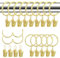 32 Stück Metall Vorhangringe Gardinenringe mit Clips Vorhang Hängend Ringe, Golden Vorhang Clips Ringe, Rostfrei Gardinenhaken mit Ösen von Gardinen (32 mm Innen) für Duschvorhang (Gold)