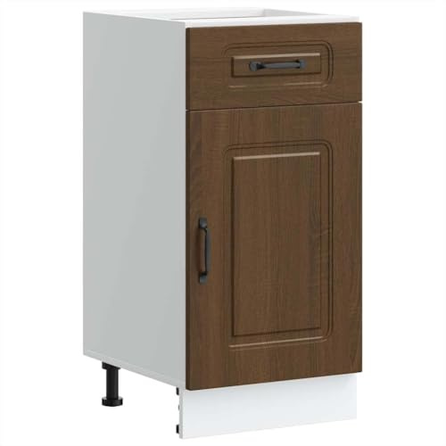 vidaXL Küchenunterschrank Kalmar Braun Eichen-Optik Holzwerkstoff, Spülenunterschrank, Schrank Küche, Lagerschrank, Unterschrank für Küche