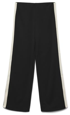 VERO MODA Women's Vmberlin Mw Wide Panel Trousers Noos, Black, L / 30L
