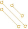 LTMMC Gold Necklace Extender, 3pcs Jewelry Extension Chain, 3/5/8cm Necklace Extender with Lobster Claw Clasps, for Jewelry Making - Gold Necklaces, Bracelets, and Anklets