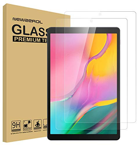 NEWZEROL 2 Stück Display Glasschutz Schutzfolie Kompatibel für Samsung Galaxy Tab A 10.1 2019 (T510 / T515)Glasschutz Schutzfolie, [Anti-Bubble] [Anti-Kratzer] Displayschutz - [Aktualisierte Version]