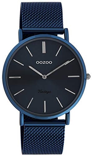 Oozoo Vintage Damenuhr mit Milanaiseband Dark Blue 40 MM Dunkelblau C20003