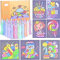 Toptime Sandbild Sandbilder,41 Blatt Sandkunst-Malkarten + 24 Flaschen Farbiger Sand, Sandbilder Kinder Bastelset, Sandmalkarten Art Kids Coloring DIY