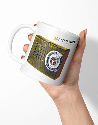 BLAK TEE Vintage Retro Radio Porcelain Coffee and Tea Mug 330 ml