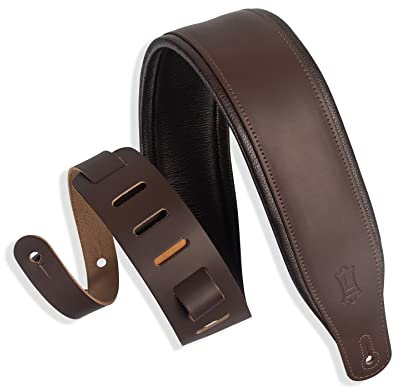 Levy's Leathers Amped Series Ledergurt für Gitarre | Breite 8 cm | Braun | (M26PD-DBR_DBR)