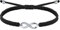 J.Endéar Infinity Armband Silber 925 für Damen Mädchen, Handgefertigte Geflochtene Filigrane Kordel Verstellbares Armband, Unendlichkeitszeichen Schmuck Geschenk, Schwarz