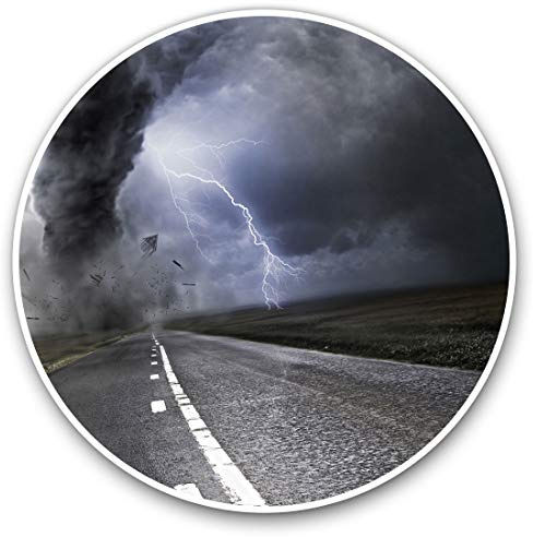 2 x Herz-Aufkleber 10 cm – Tornado Storm Weather Fun Aufkleber für Laptops, Tablets, Gepäck, Scrapbooking, Kühlschränke #8645