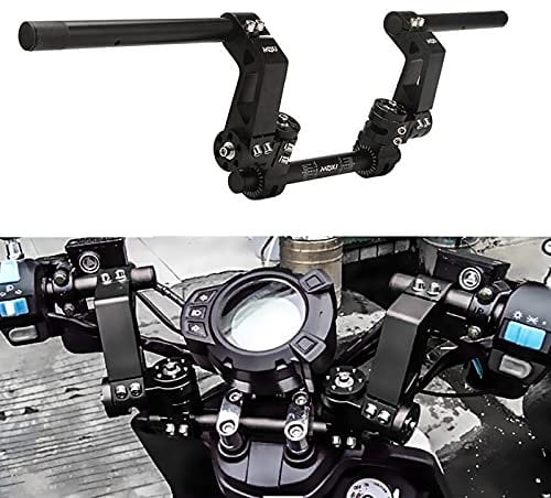 OXMART 7/8 22MM Adjustable Motorcycle Handlebars Handle Bar, Detachable Black Steering Hangers Handle Bars System for 125cc Scooter Models 1 Pair