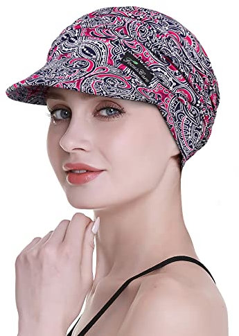 FocusCare Weiche Mütze für Damen in Chemotherapie, Bambus, Baseballmütze, bei Haarausfall, Turban, Blue-T, Einheitsgröße