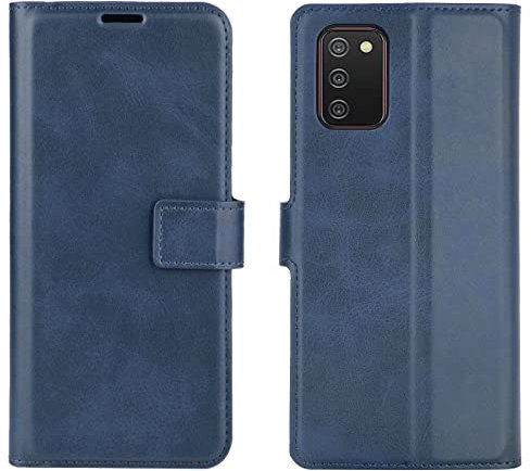 Klapphülle für Samsung A02S Hüllen PU Leder Wallet Schutzhülle Schutz Mobiltelefon Flip Back Cover für Samsung Galaxy A02S A025G 2021 Tasche Handy Zubehör (Blue)