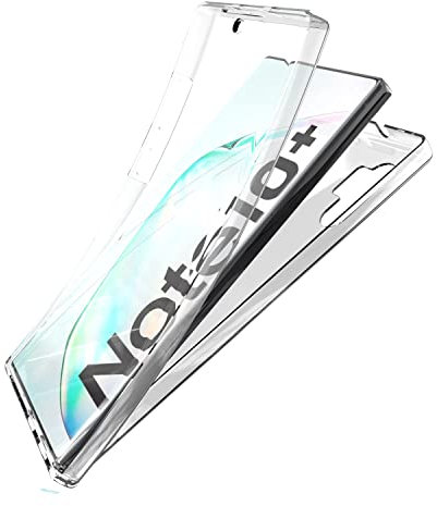 N NEWTOP Cover Compatibile con Samsung Galaxy Note 10 Plus, Custodia Crystal Case Guscio TPU PC Protezione 360° Fronte Retro Full Body Trasparente Resistente