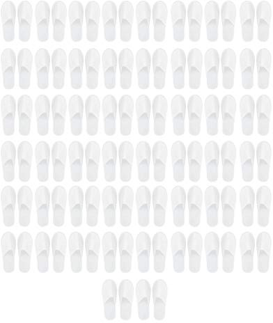 Jenngaoo Disposable Slippers Unisex, 50 Pair Closed Toe Spa Slippers Hotel Slippers, Portable Non-Slip Slippers for Hotel and Travel Home Guest Use (3mm Non Woven Fabric)