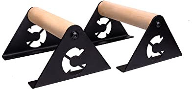 cretrees Liegestütze Griff Holz und Stahl Calisthenics Liegestützgriffe Mini Barren Fitness Push Up Bars Handstand Griffe S