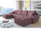 ML Furniture Velvet Ecksofa in U-Form – Pflaume Sofa – Couch mit Stauraum und Kissen - Ausziehbares Schlafsofa – Sofa mit Schlaffunktion - Schlafsofa mit Bettkasten – Gästebett – 365 x 189 cm